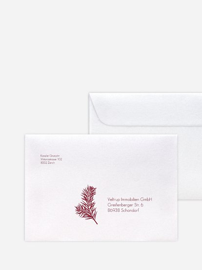 Bedruckte Umschläge geschäftl. Weihnachten Decent Wishes