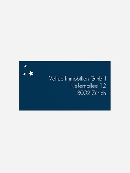 Empfängeraufkleber geschäftl. Weihnachten Funkelnde Nacht (gestanzt)