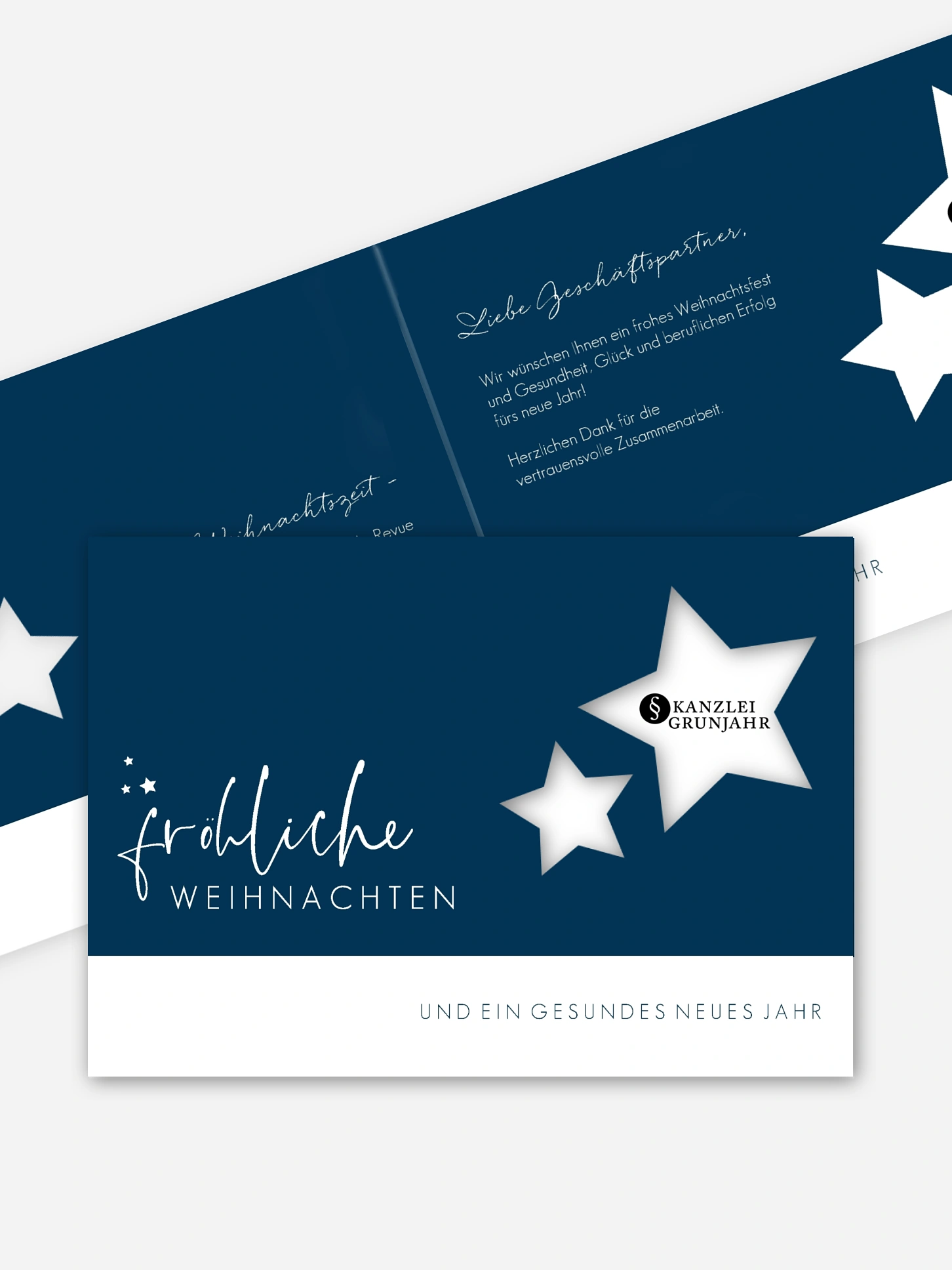 Geschäftliche Weihnachtskarte Funkelnde Nacht (gestanzt)