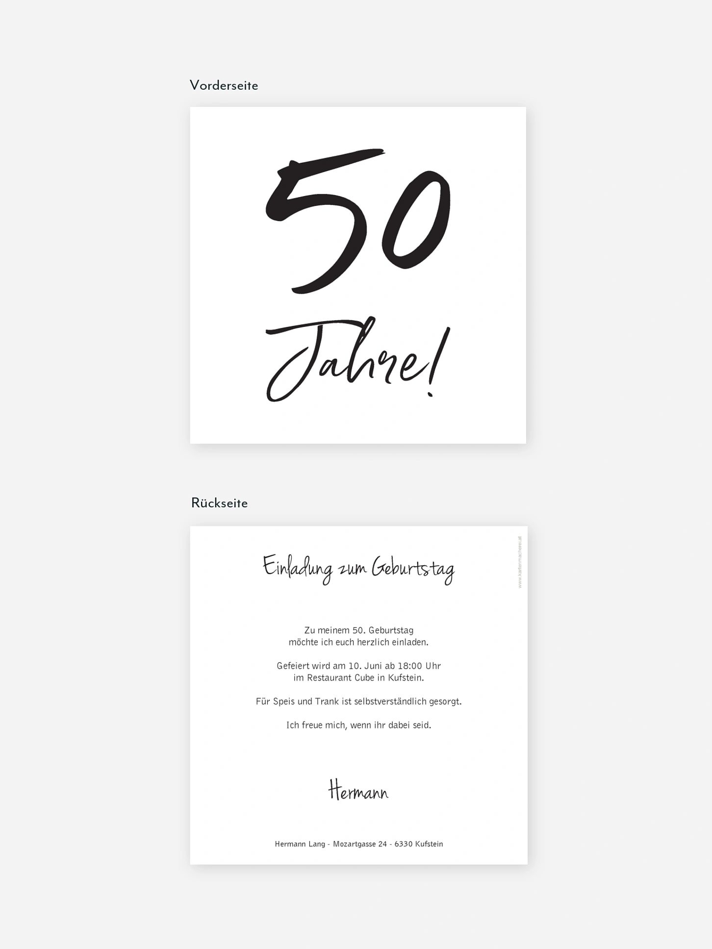Einladung 50. Geburtstag Mein Jahr