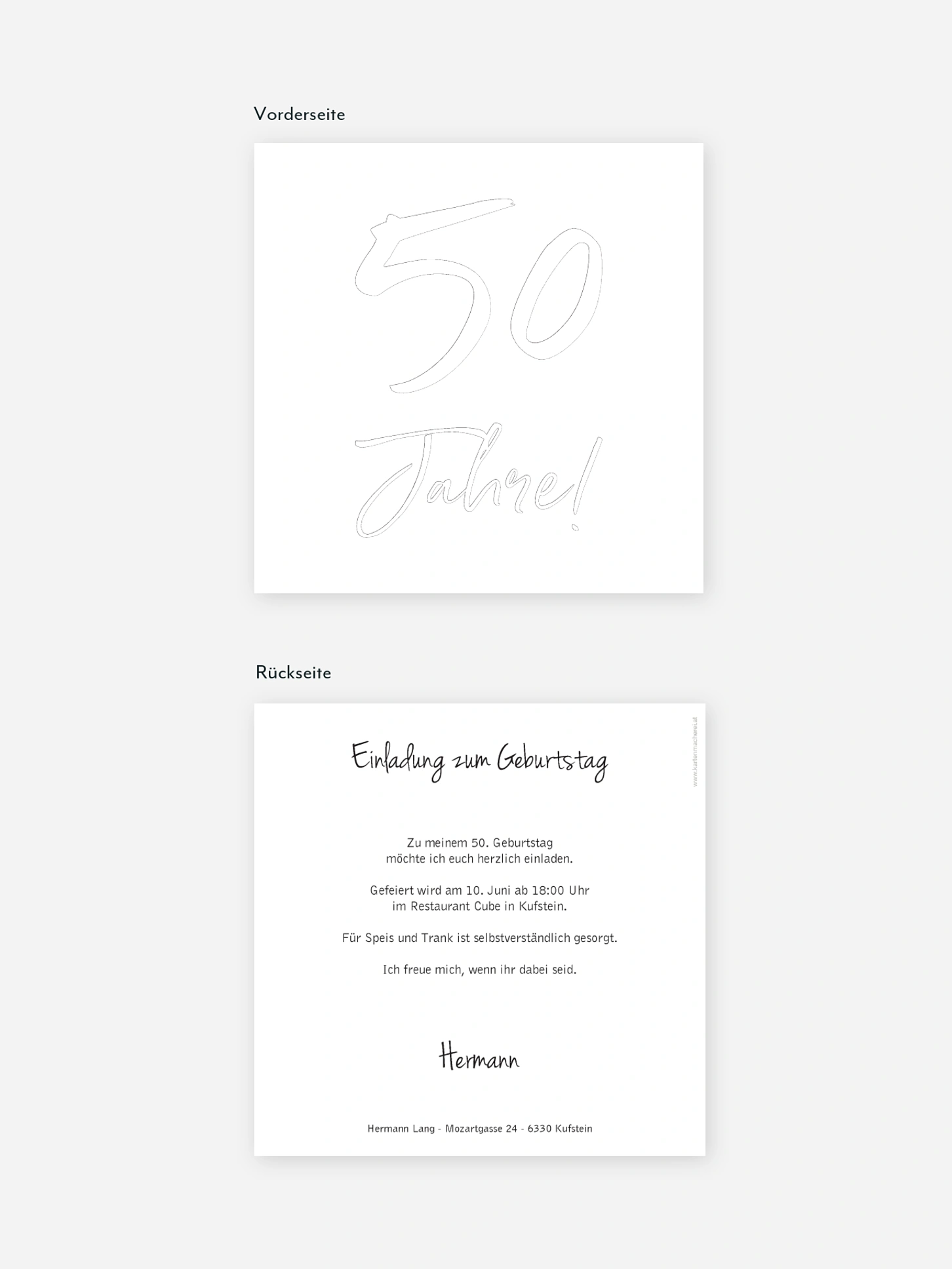 Einladung 50. Geburtstag Mein Jahr