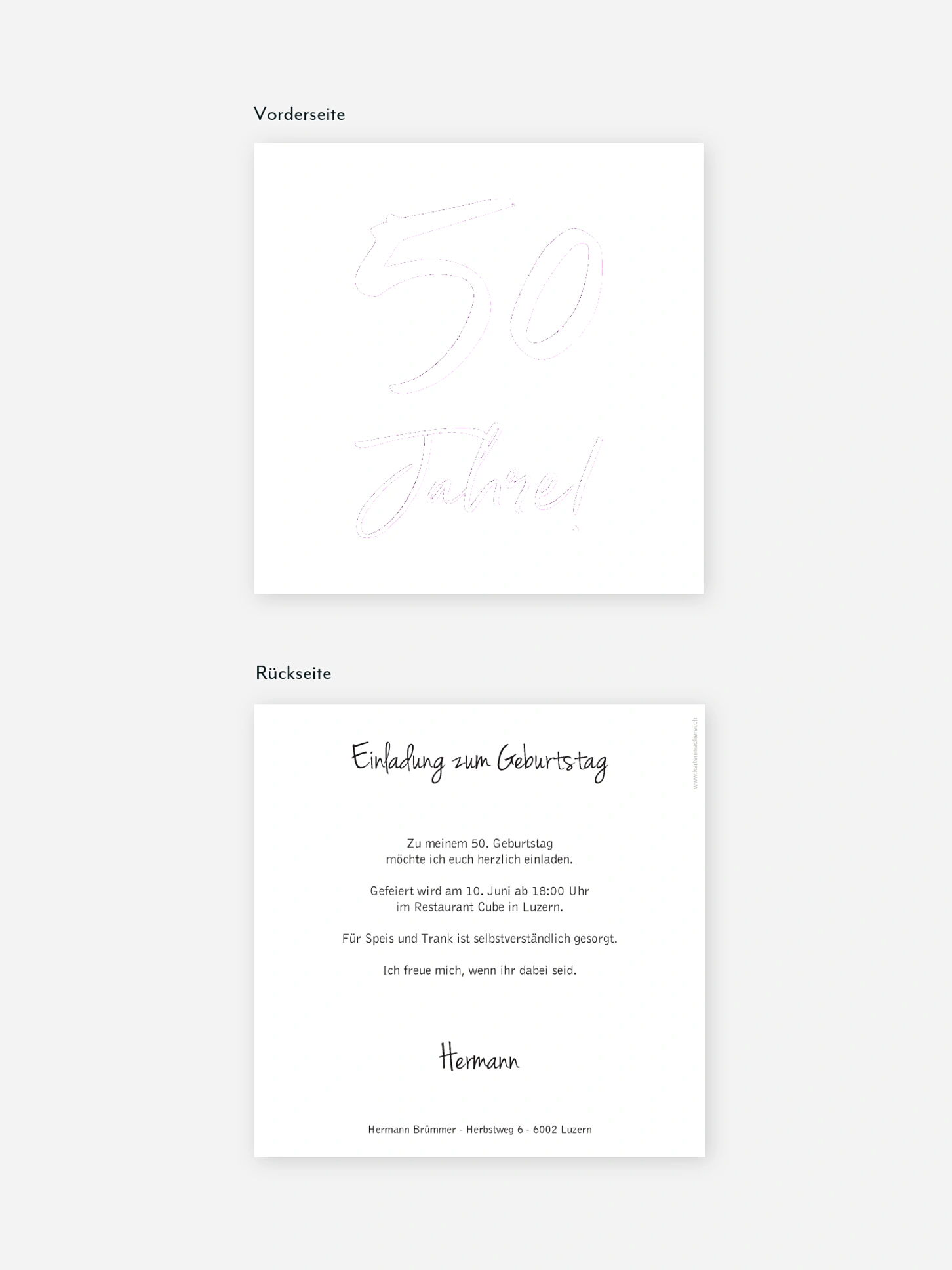 Einladung 50. Geburtstag Mein Jahr