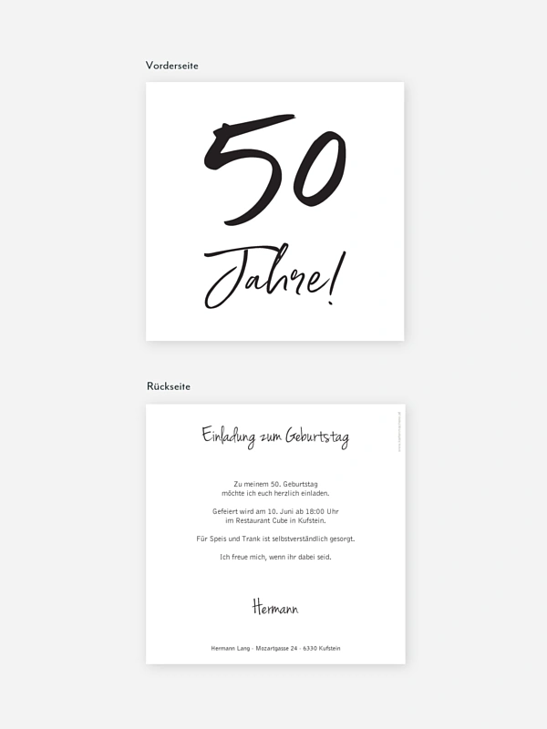 Einladung 50. Geburtstag Mein Jahr
