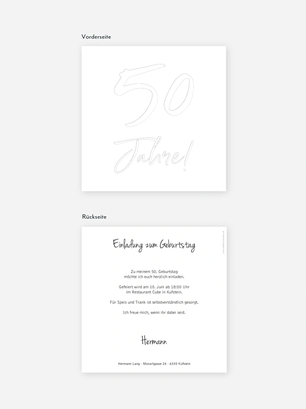 Einladung 50. Geburtstag Mein Jahr