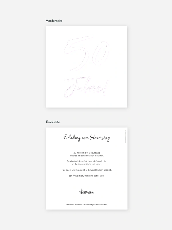 Einladung 50. Geburtstag Mein Jahr