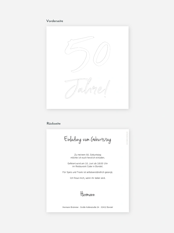 Einladung 50. Geburtstag Mein Jahr
