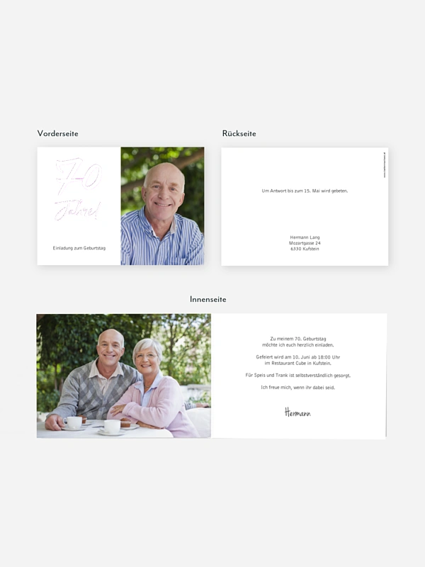 Einladung 70. Geburtstag Mein Jahr