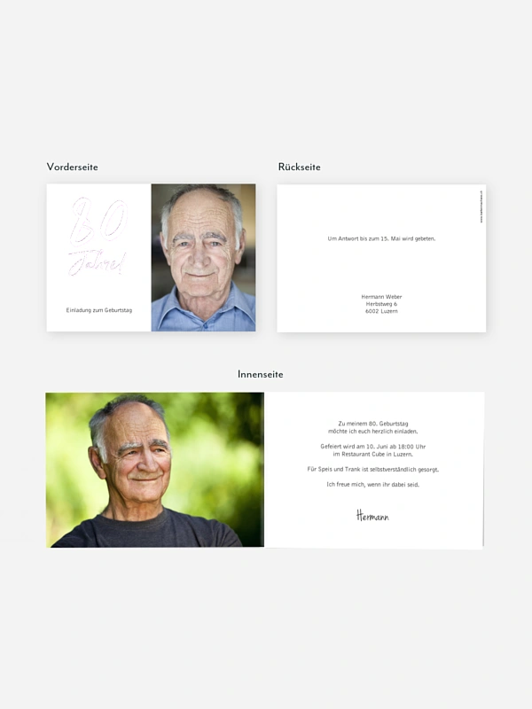 Einladung 80. Geburtstag Mein Jahr