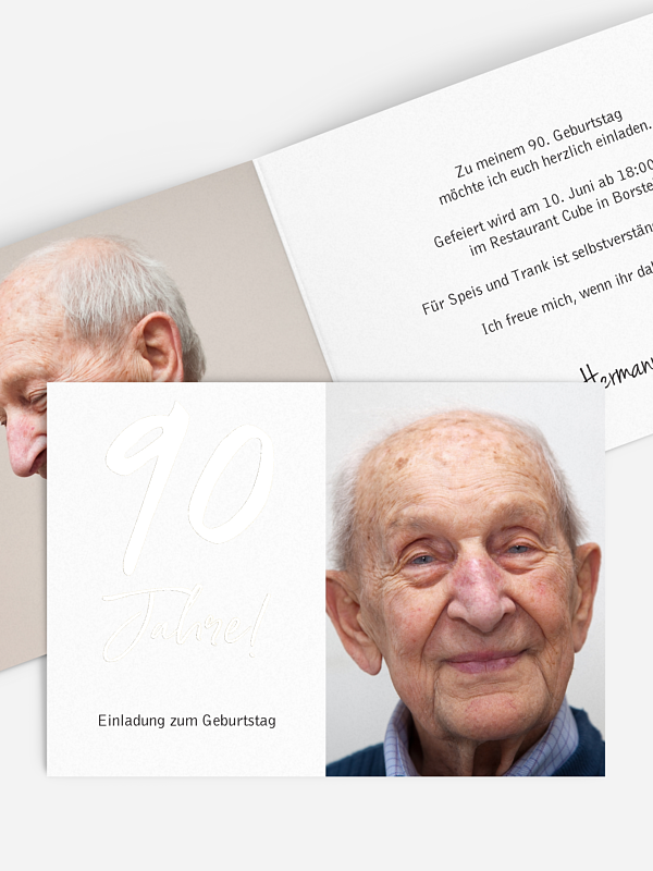 Einladung 90. Geburtstag Mein Jahr