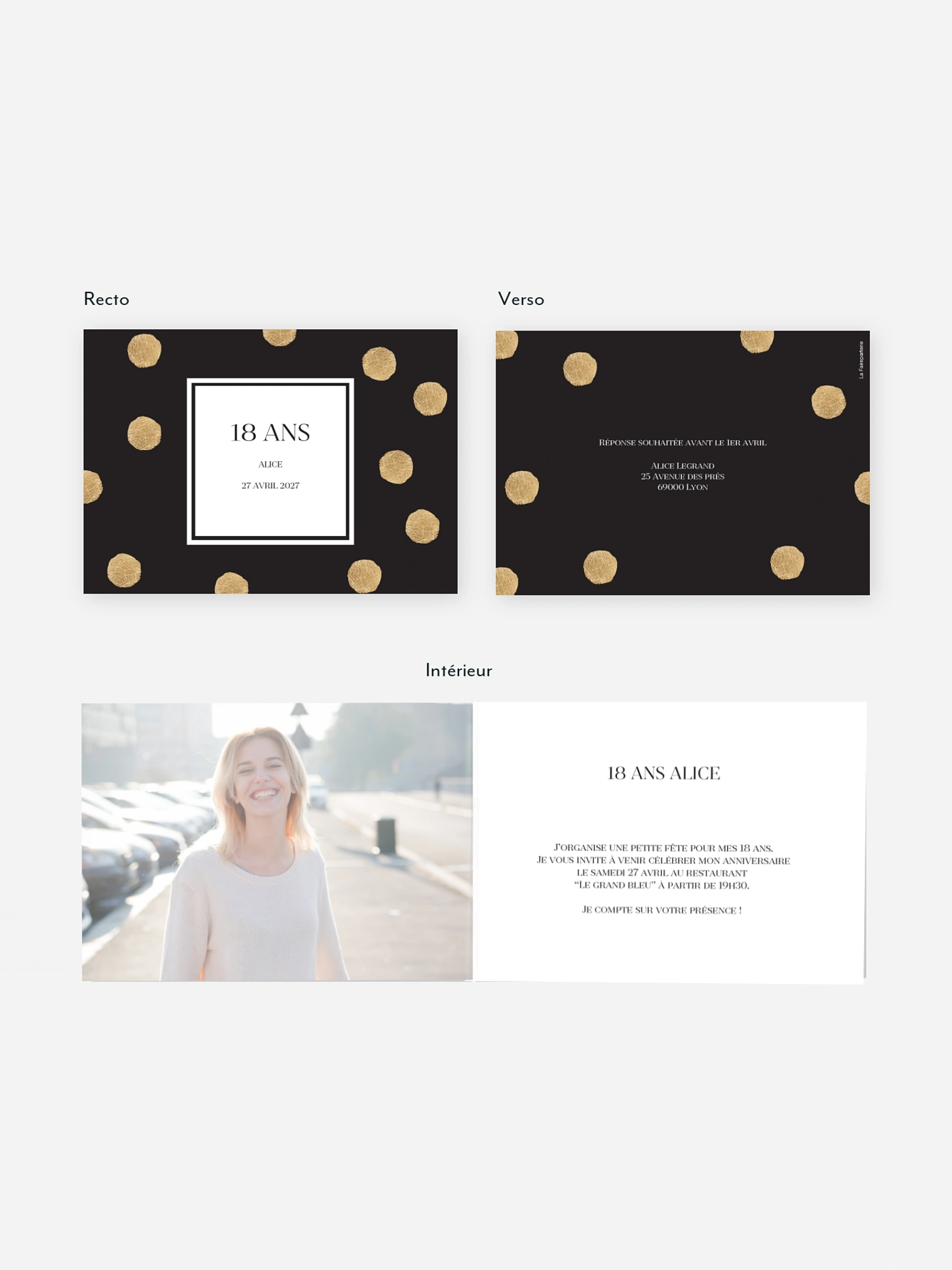 invitation anniversaire 18 Sparkling Dots