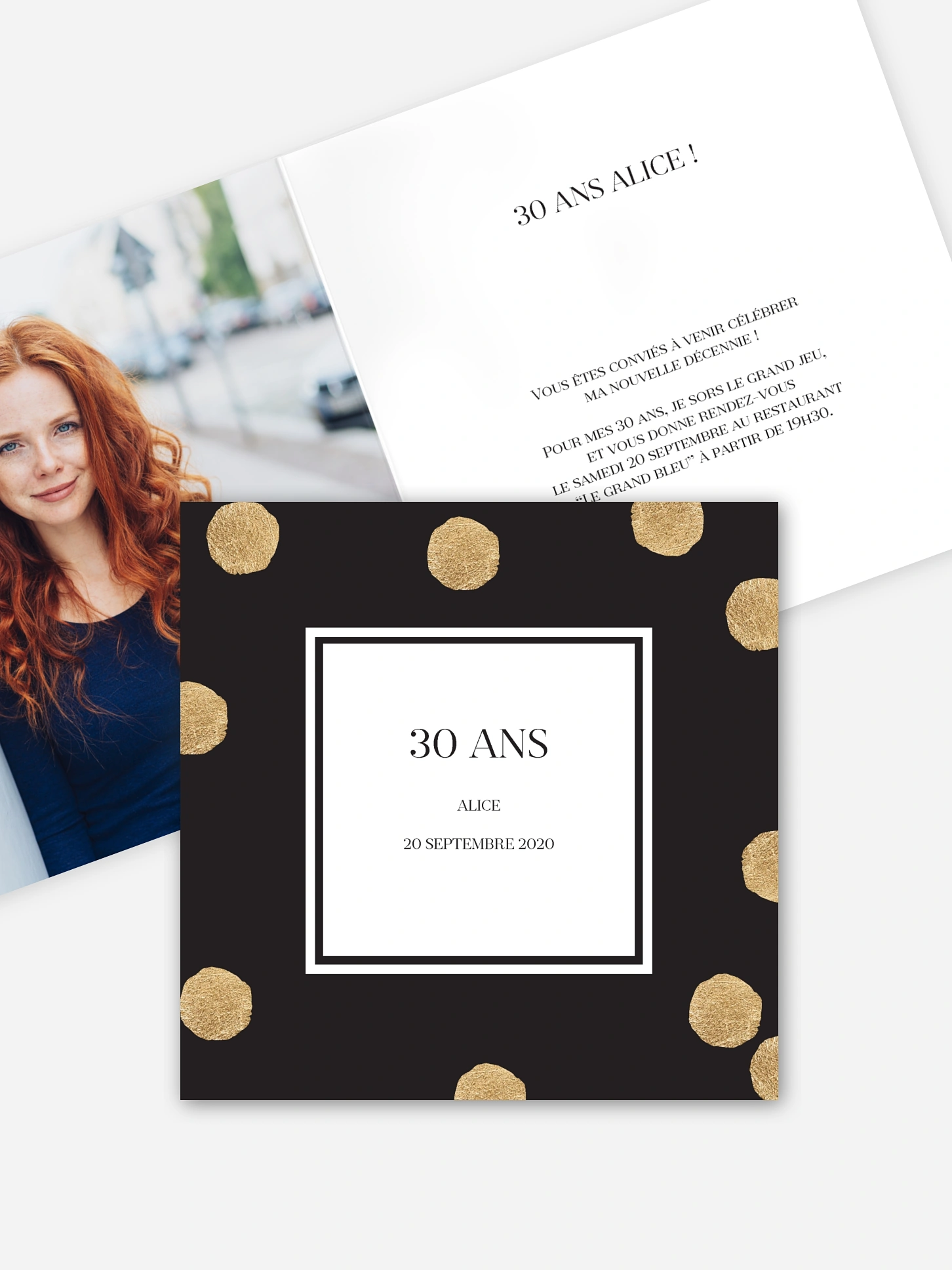 invitation anniversaire 30 Sparkling Dots