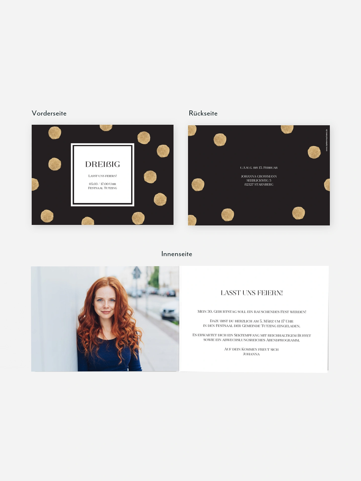 Einladung 30. Geburtstag Sparkling Dots
