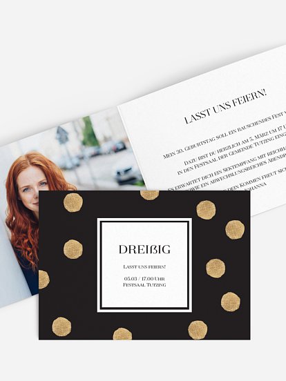Einladung 30. Geburtstag Sparkling Dots