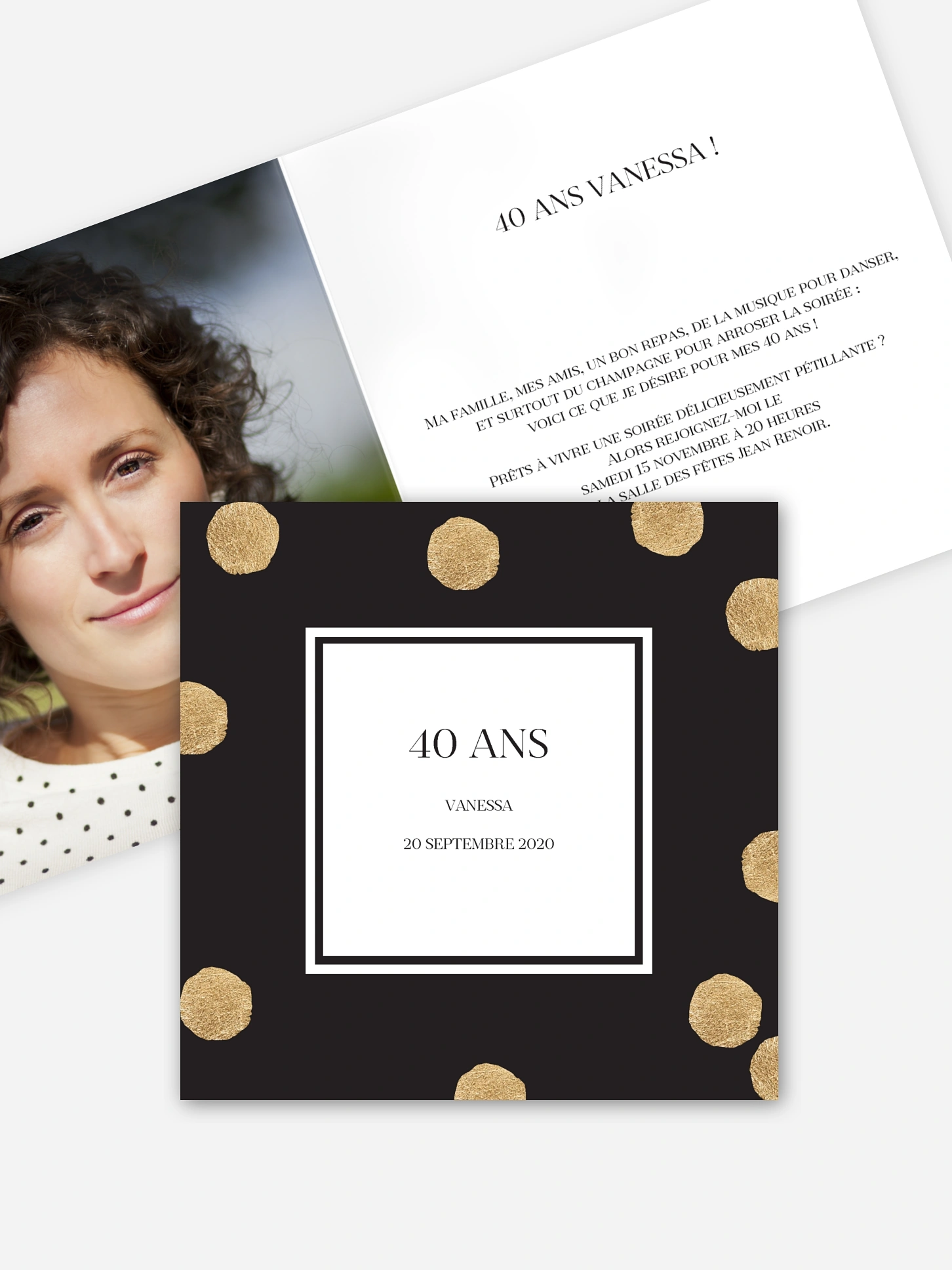 invitation anniversaire 40 Sparkling Dots