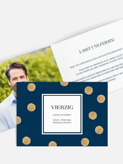 Einladung 40. Geburtstag Sparkling Dots