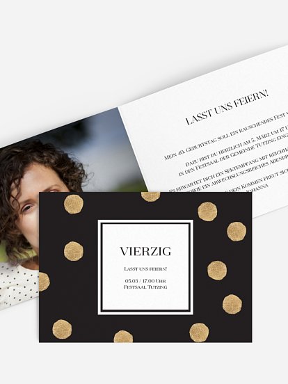 Einladung 40. Geburtstag Sparkling Dots