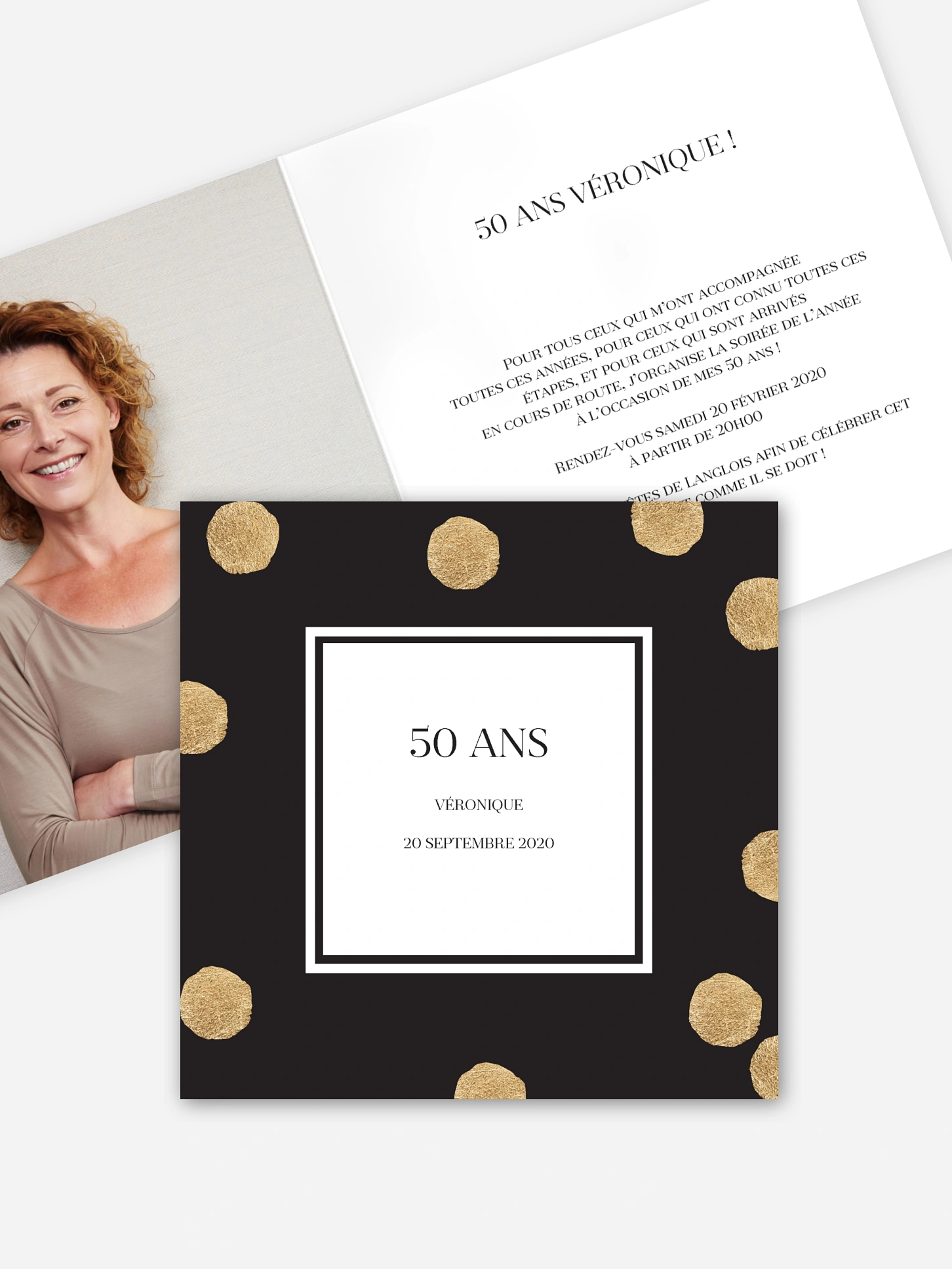 invitation anniversaire 50 Sparkling Dots