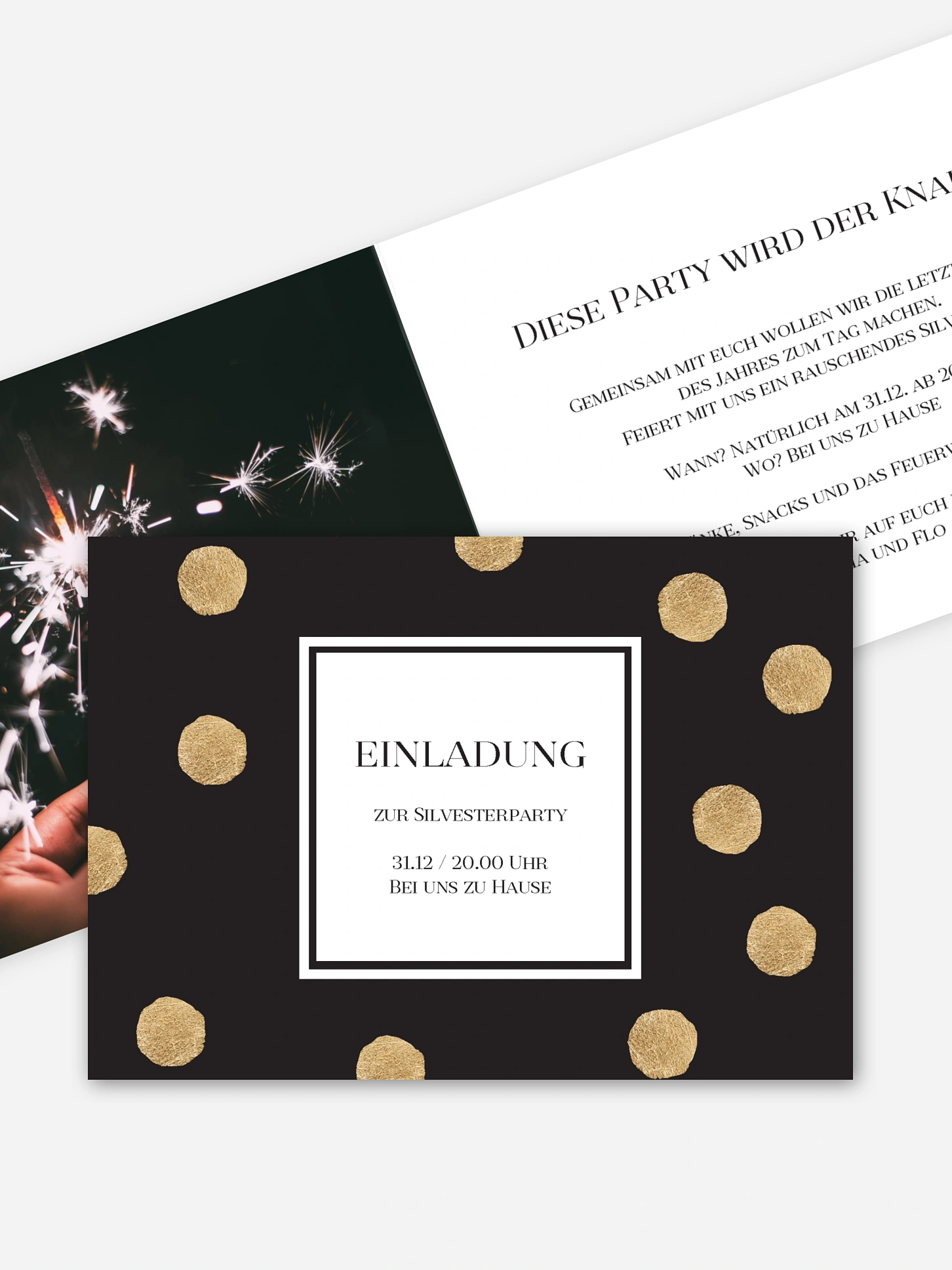 Partyeinladung Sparkling Dots