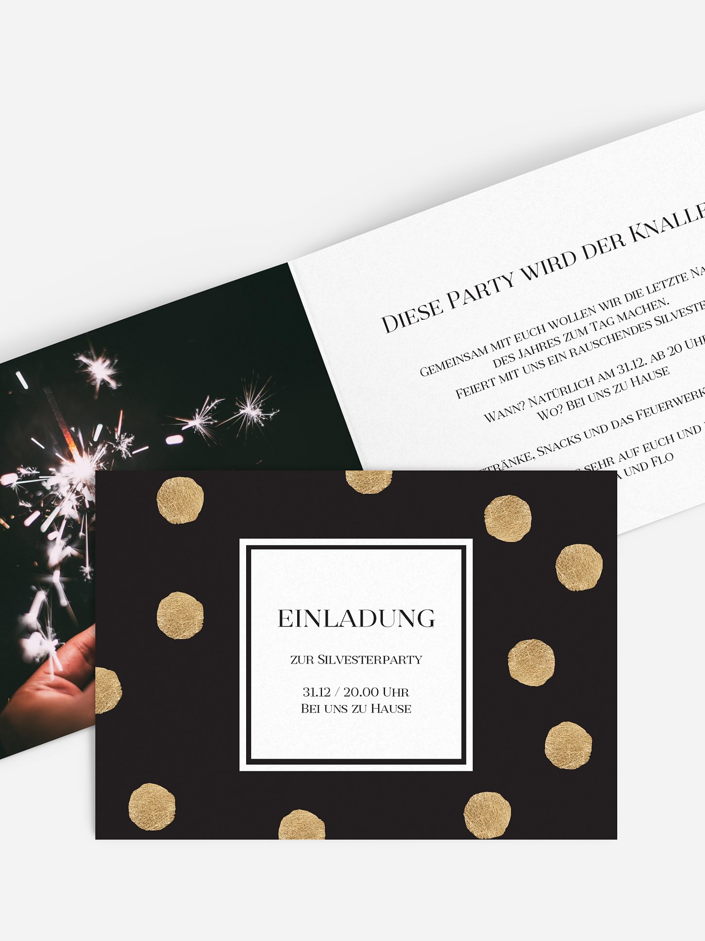 Partyeinladung Sparkling Dots