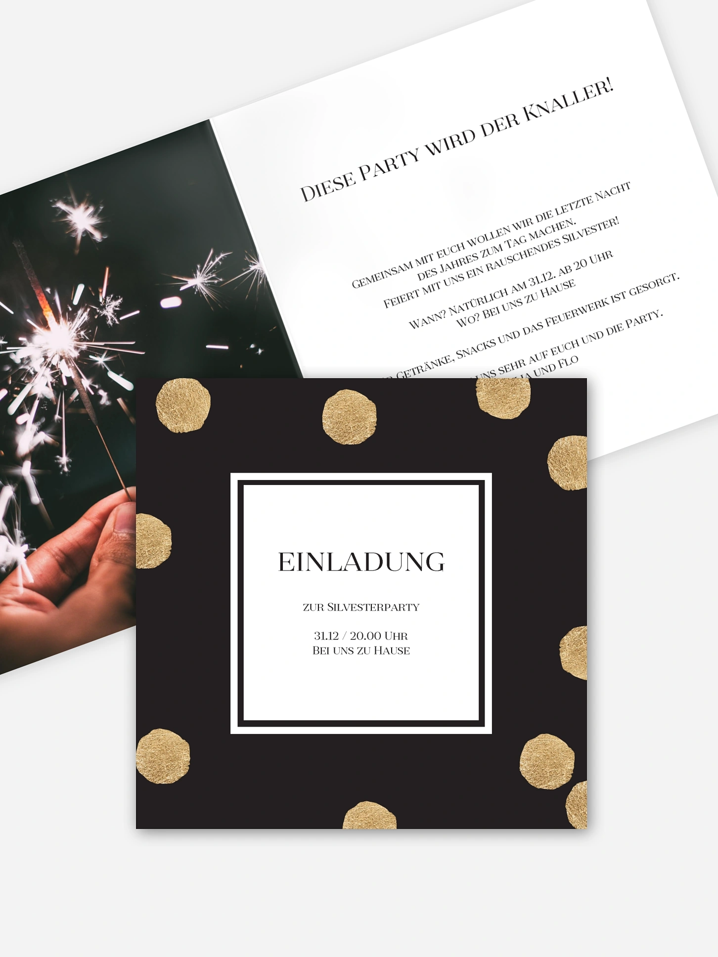 Partyeinladung Sparkling Dots