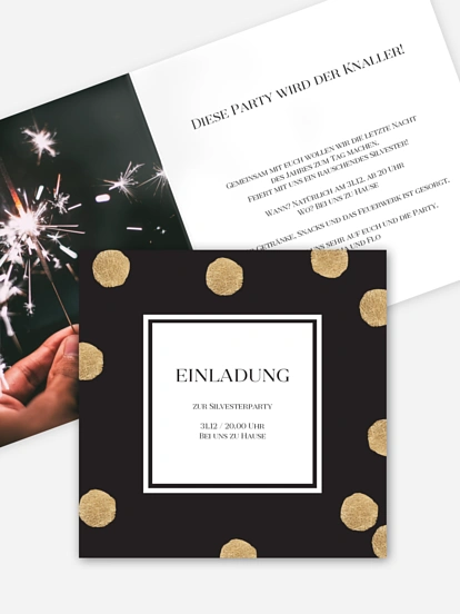 Partyeinladung Sparkling Dots