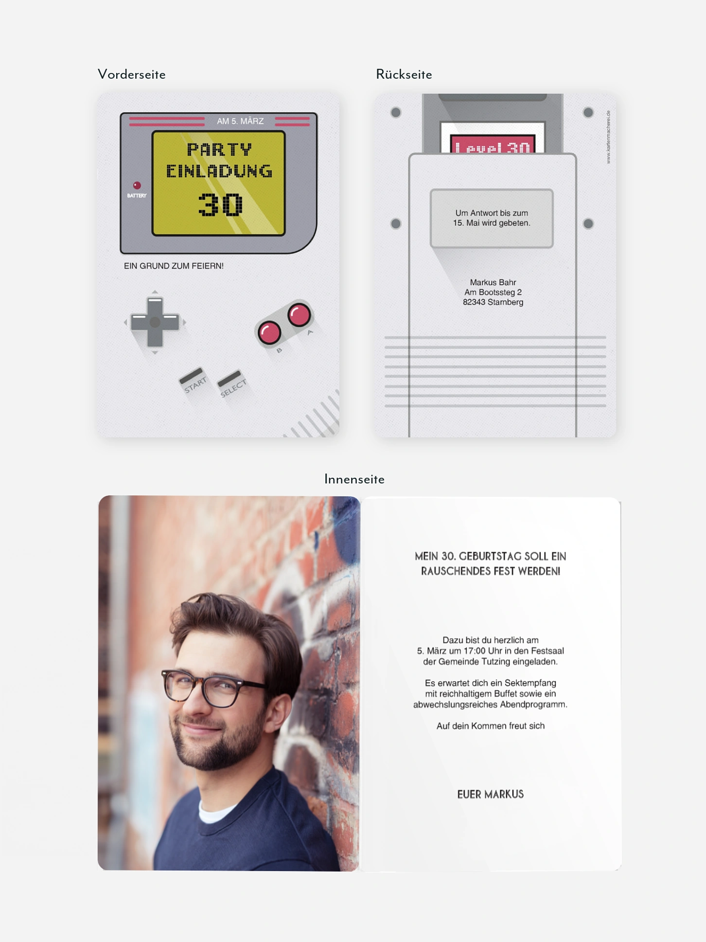 Einladung 30. Geburtstag Retro Game