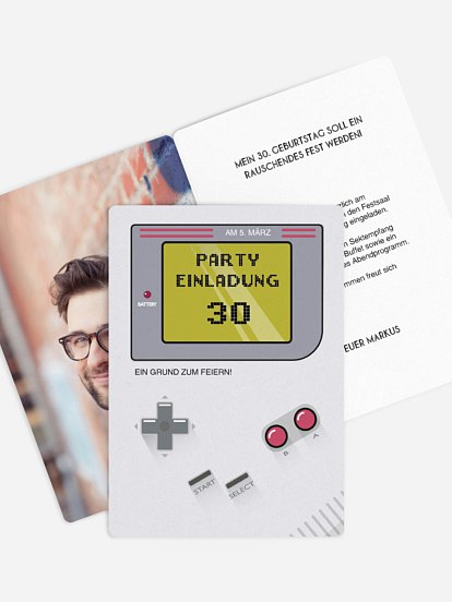 Einladung 30. Geburtstag Retro Game