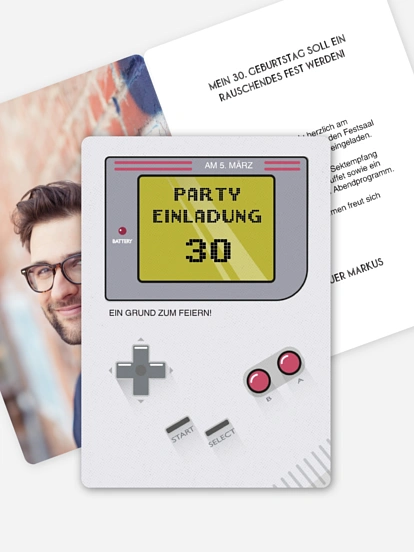 Einladung 30. Geburtstag Retro Game
