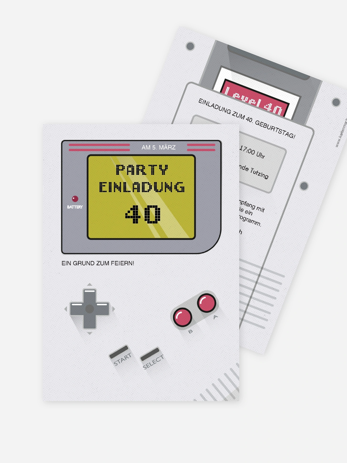 Einladung 40. Geburtstag Retro Game