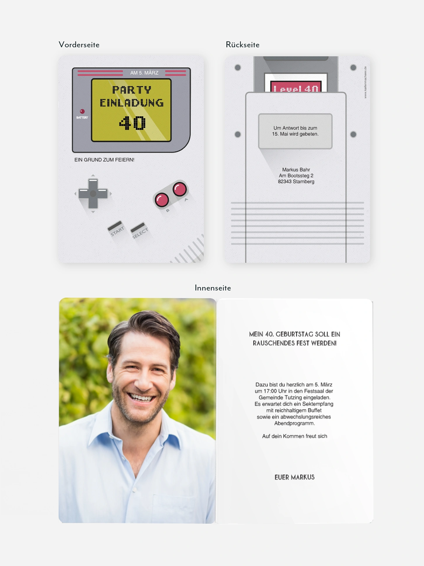 Einladung 40. Geburtstag Retro Game