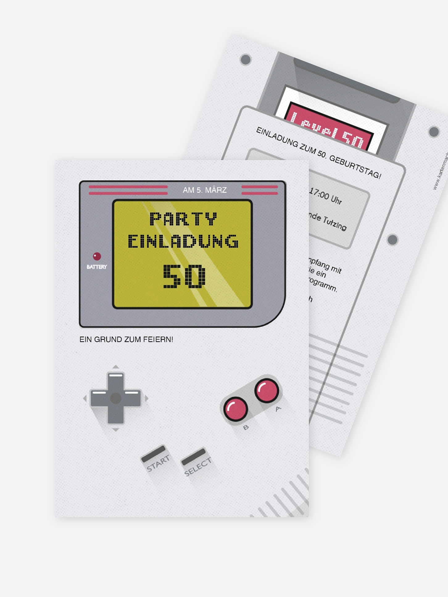 Einladung 50. Geburtstag Retro Game