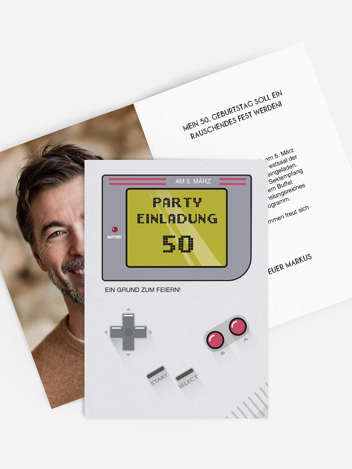 Einladung 50. Geburtstag Retro Game