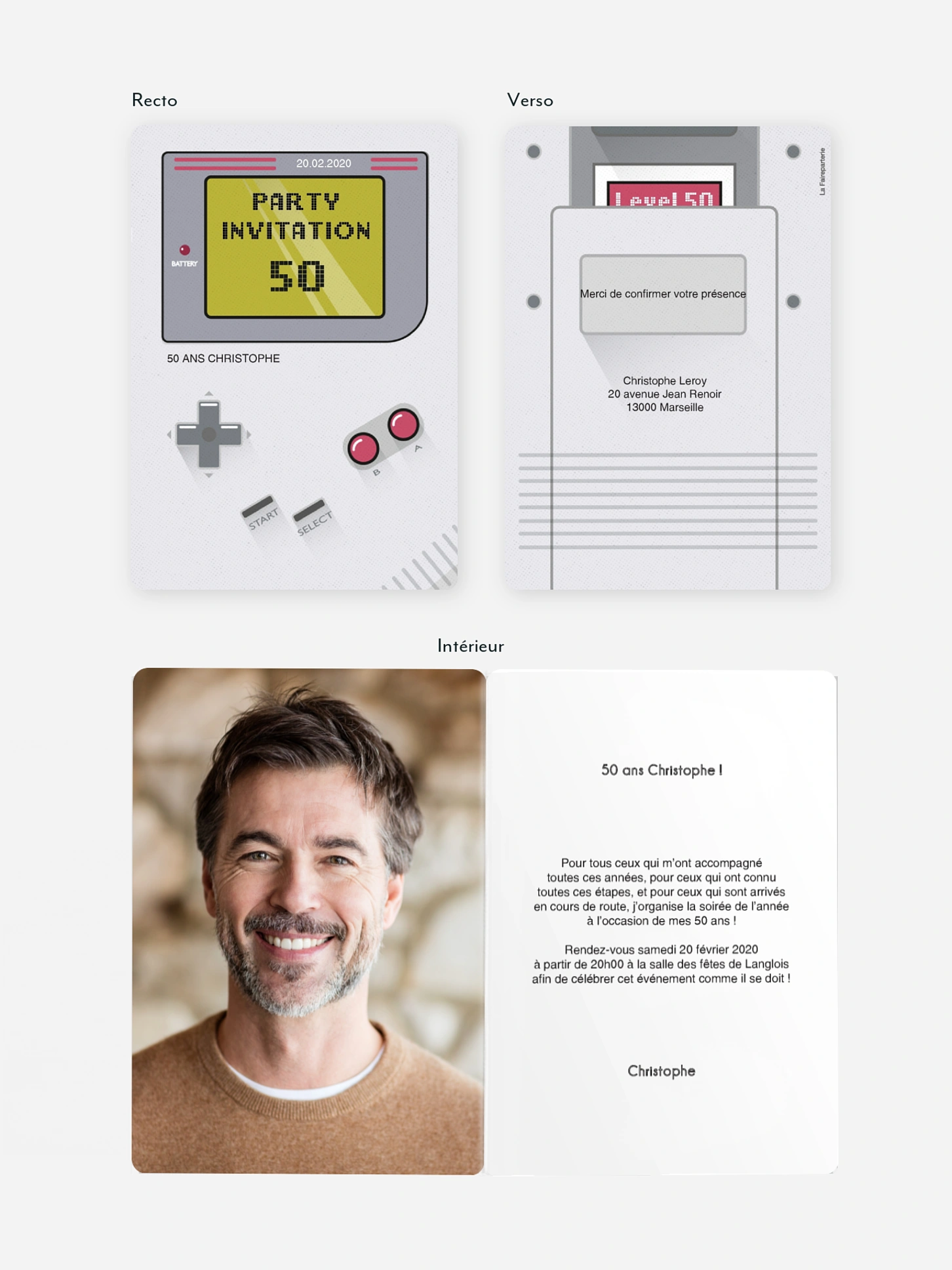 invitation anniversaire 50 Retro Game