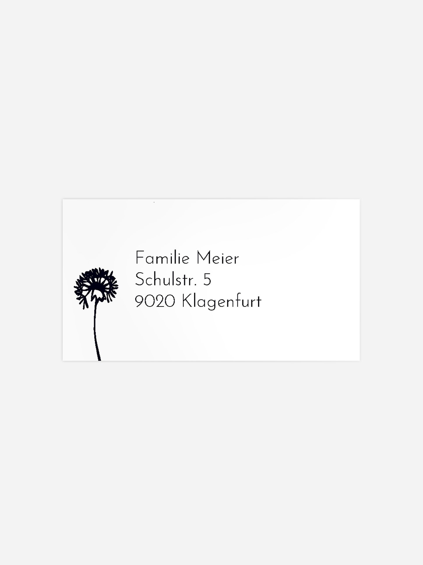 Empfängeraufkleber Trauer Löwenzahn