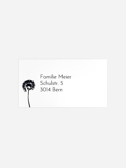 Empfängeraufkleber Trauer Löwenzahn
