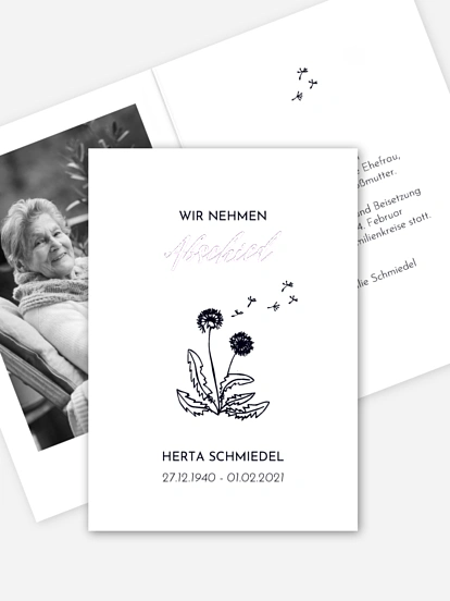 Trauerkarte Löwenzahn