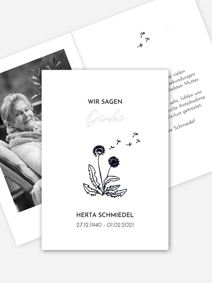 Trauerdanksagung Löwenzahn