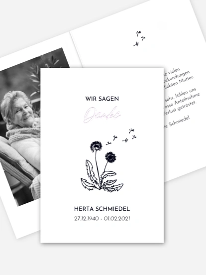 Trauerdanksagung Löwenzahn