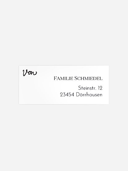 Absenderaufkleber Trauer Herzberührung