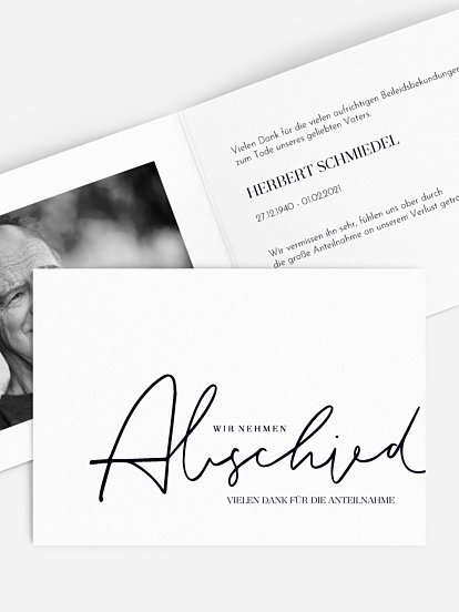 Trauerdanksagung Herzberührung