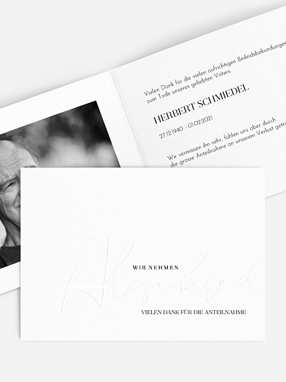 Trauerdanksagung Herzberührung