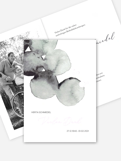 Trauerdanksagung Niemals vergessen