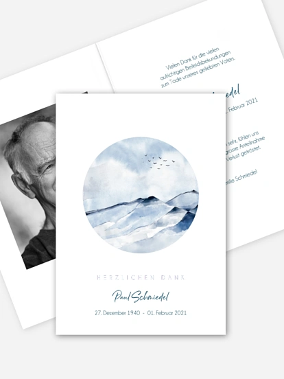 Trauerdanksagung Aquarell Spiel