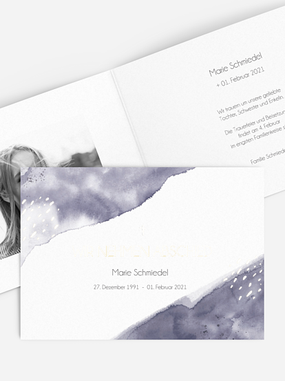 Trauerkarte Aquarell Gruß