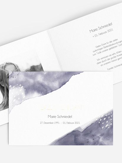 Trauerdanksagung Aquarell Gruß