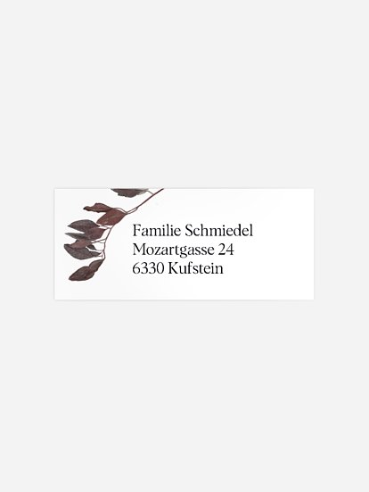 Absenderaufkleber Trauer Zweige der Stille