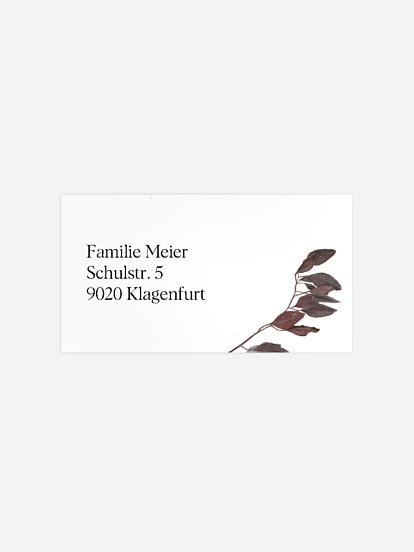 Empfängeraufkleber Trauer Zweige der Stille