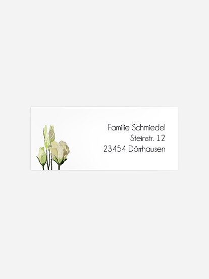 Absenderaufkleber Trauer Weiße Rosen