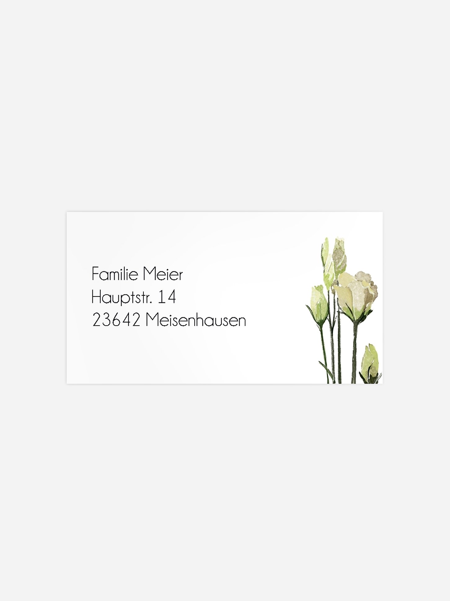 Empfängeraufkleber Trauer Weiße Rosen
