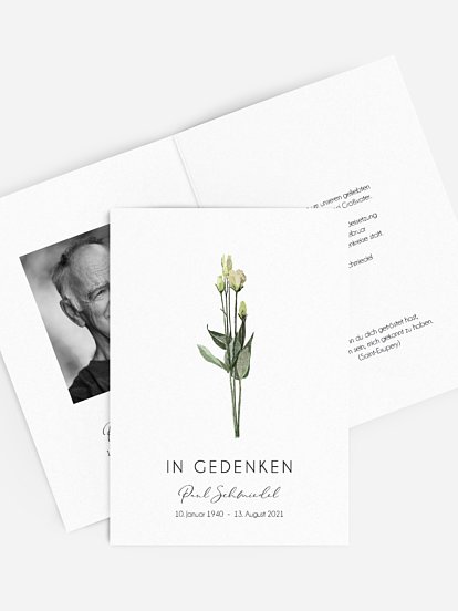 Trauerkarte Weiße Rosen